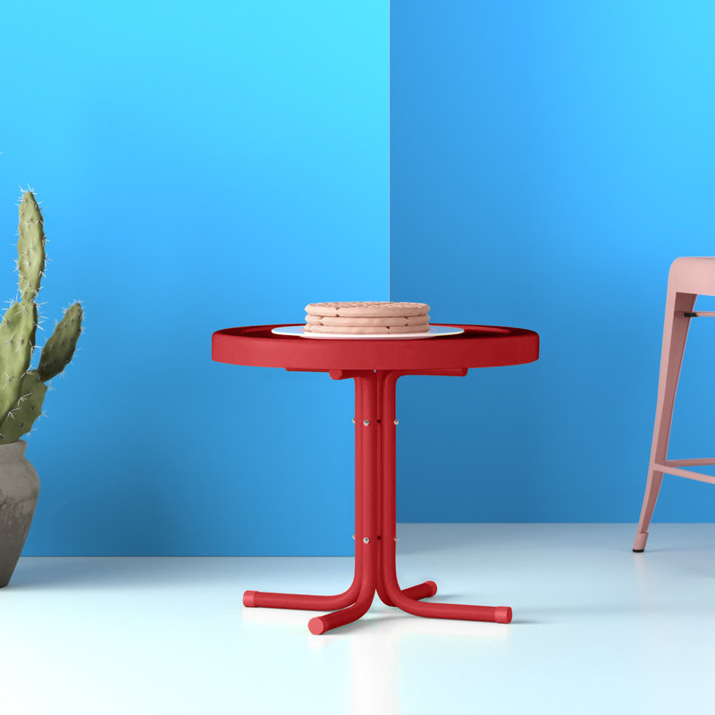 Table d'appoint en acier Burley, Lustre rouge vif