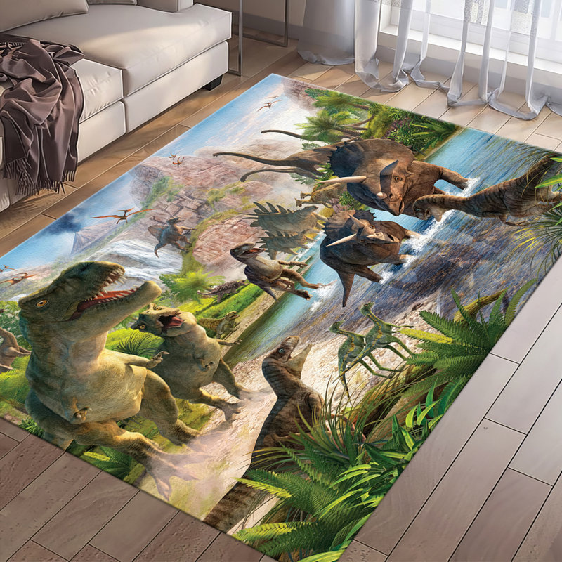 Floral Blossom Pattern With Pile Soft Printed Rug Ideal for a Cozy and Stylish Home Interior Design, Rectangle 5'11" x 9'2"