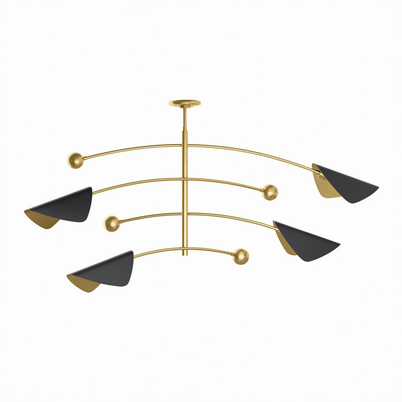 Eclipse Chandelier (Blackened Brass and Natural Brass), Blackened Brass