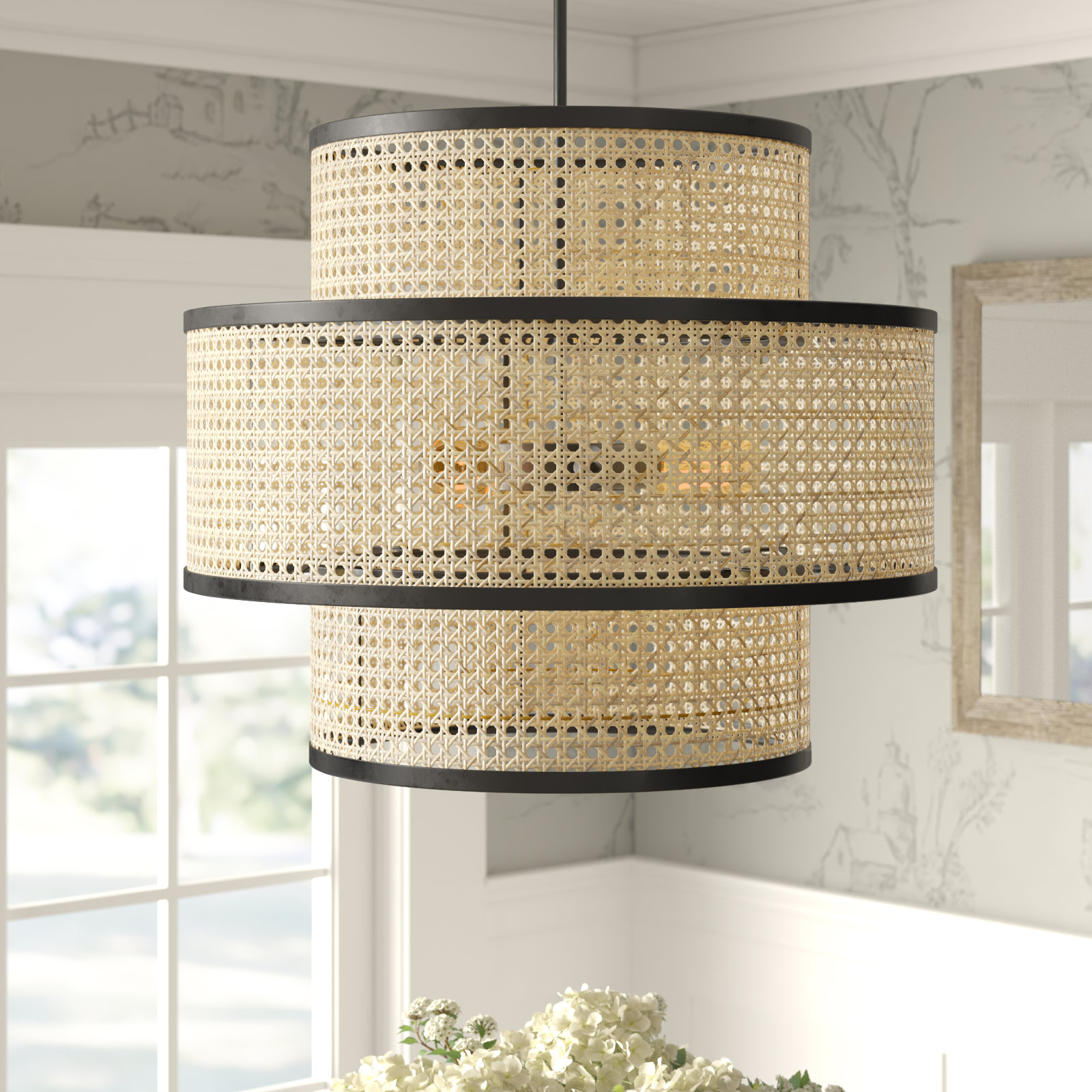 Drax 3 - Light Dimmable Drum Chandelier