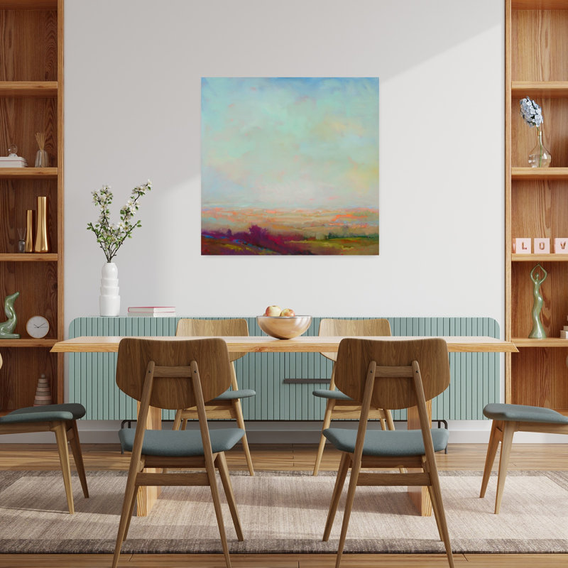 Turns Red Abstract Contemporary Art, paysage naturel, H 36 po x l 36 po