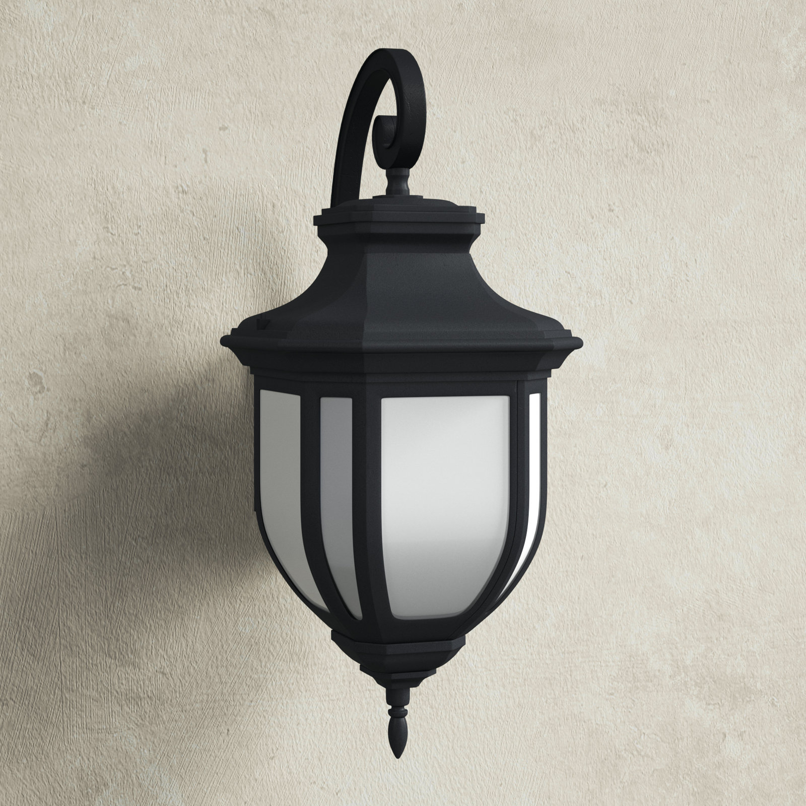Carterton Single Light Outdoor LED Wall Light, Yes, Black, 12.63" H x 5.5" W x 7.75" D