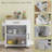 Kitchen Island With Storage, Rolling Kitchen Cart With AC Outlets And USB Ports, Microwave Stand With Towel And Spice Rack-1962112424