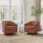 Forno Upholstered Swivel Barrel Chair With Wood Base-70106563