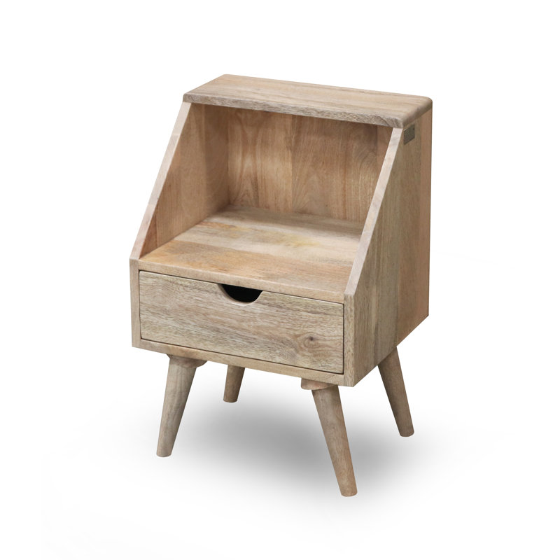 Rousseau 40cm W Solid Wood Bedside Table