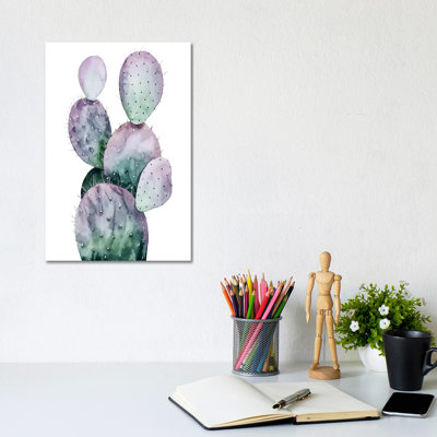 Purple Cactus II by Grace Popp - Wrapped Canvas Painting