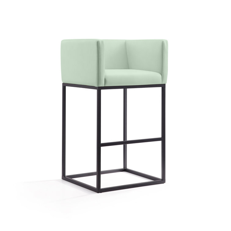 Upholstered Counter Stool with Metal Frame