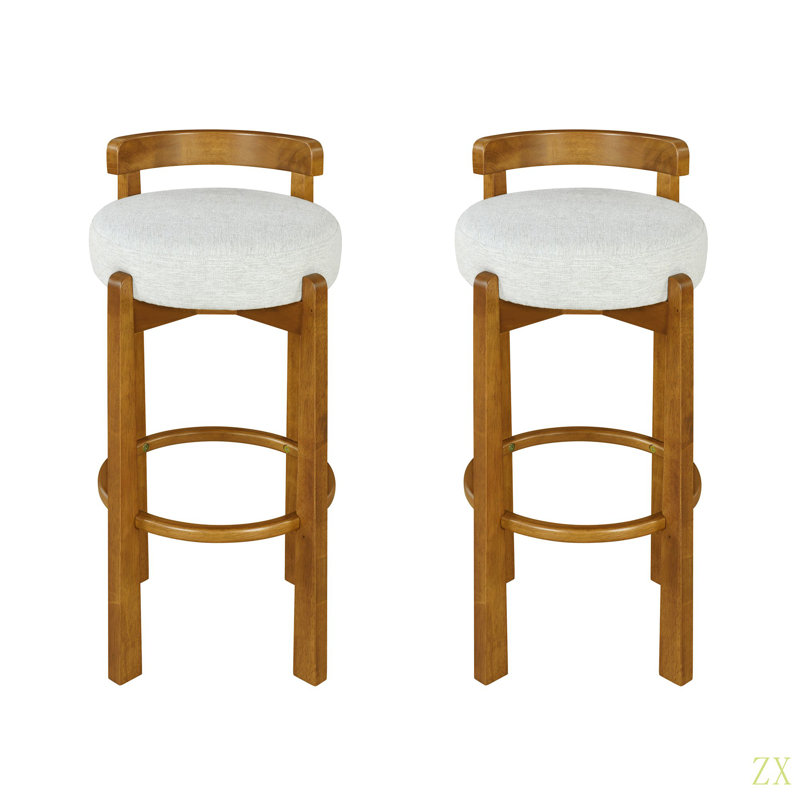 Ensemble de 2 tabourets de bar Elise, Gris clair
