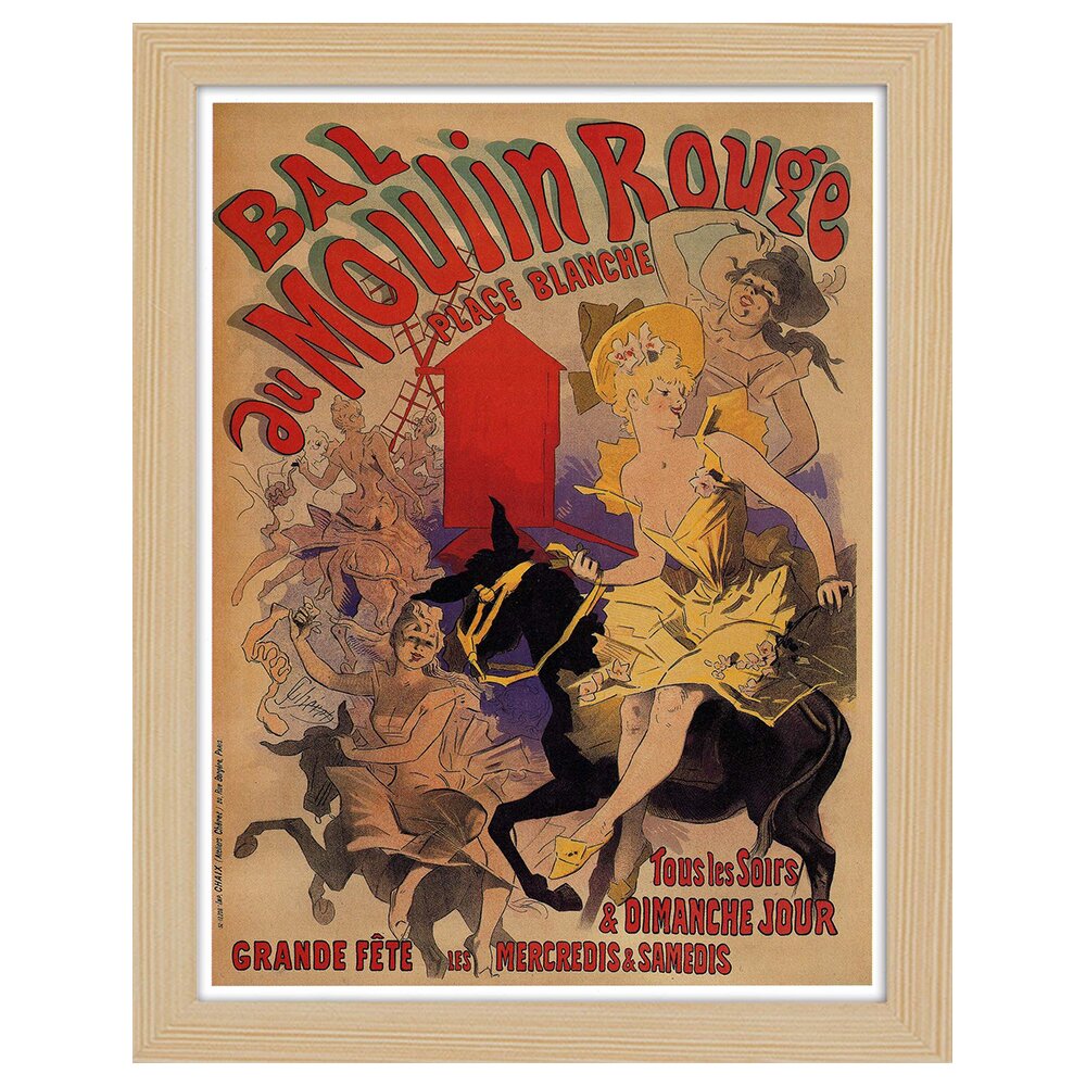 Leinwandbild Vintage Artistic Poster Bal Au Moulin Rouge