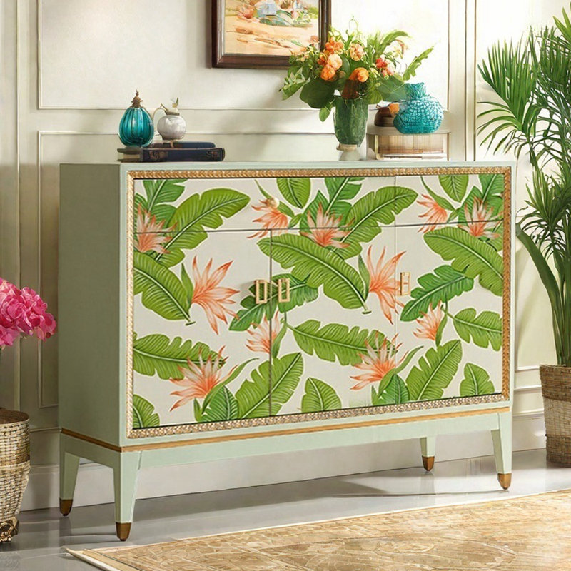 Modern Hand-Painted Accent Cabinet