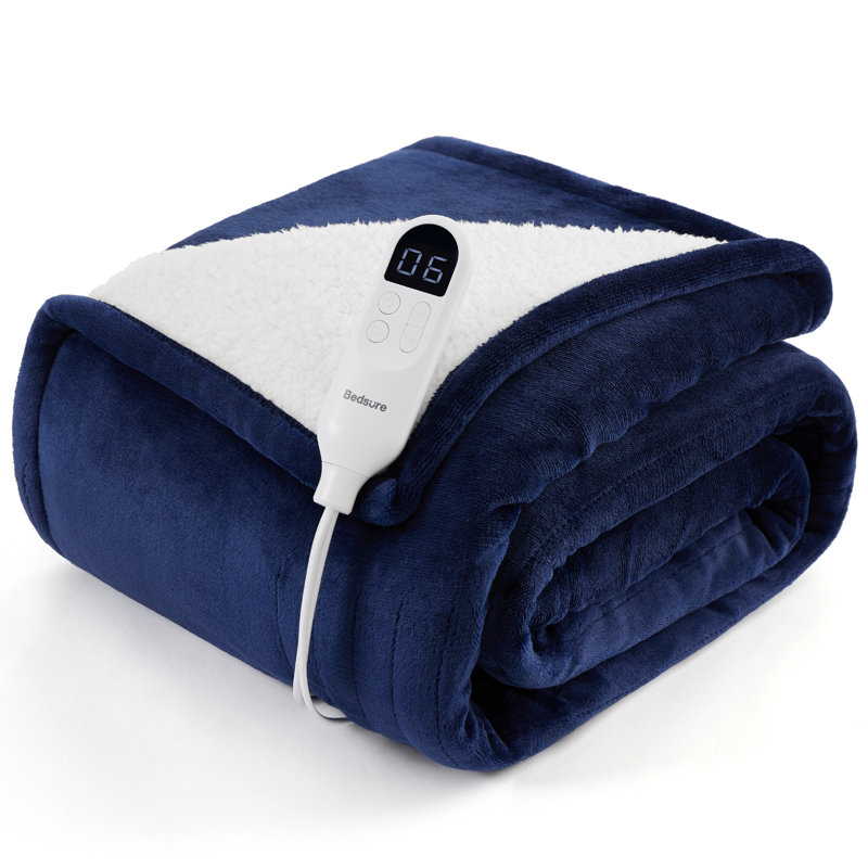 Electric Blanket - Dual Control Heated Blanket, Fast Heating with 10 Time Settings & 10 Heat Settings , King, Classic Natural