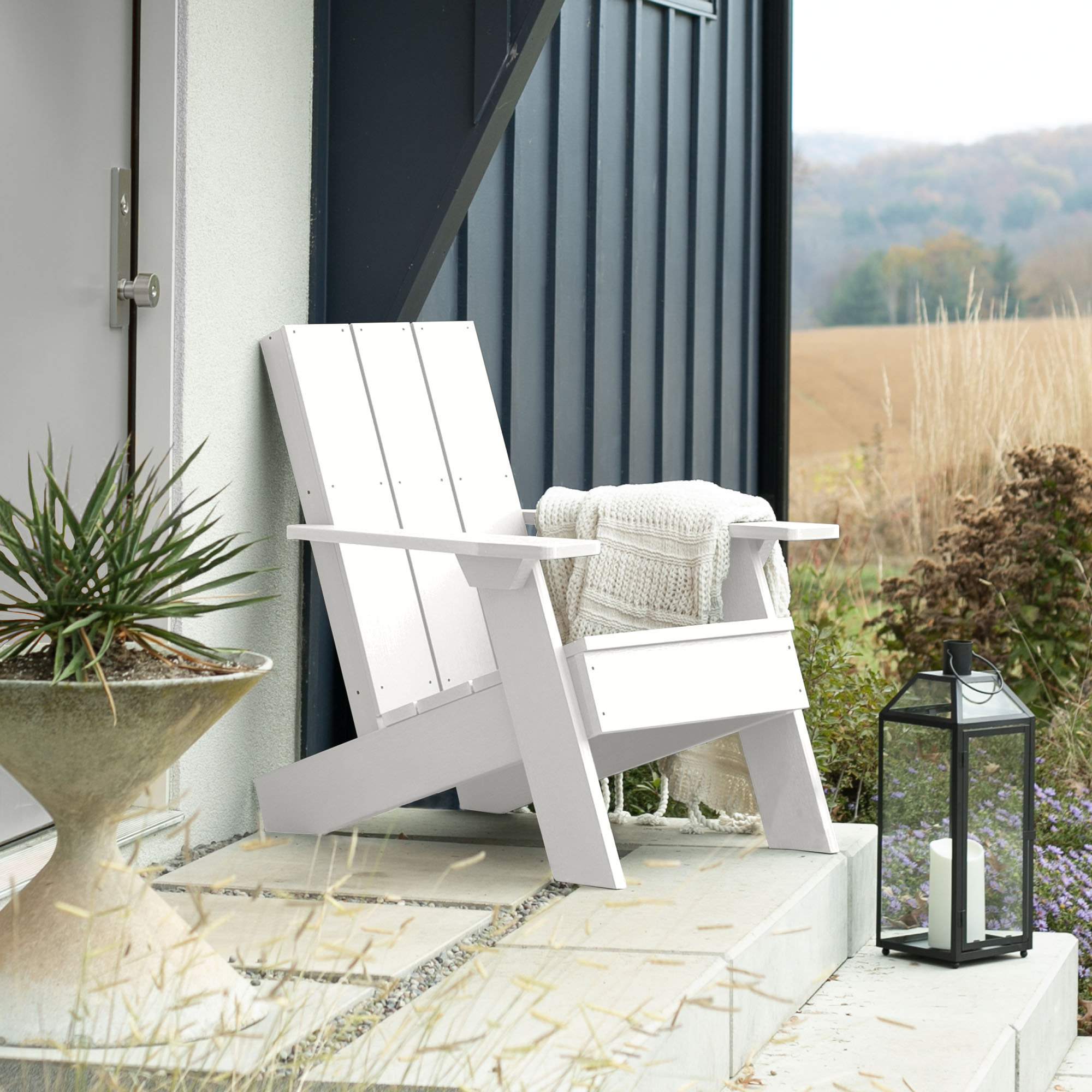 Byrnes Outdoor Adirondack Set, White