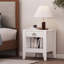Table d'appoint blanche avec tiroirs et tablettes-1043361857