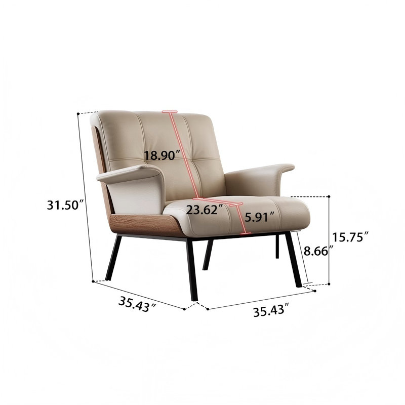 Assise simple en cuir 35,43 po