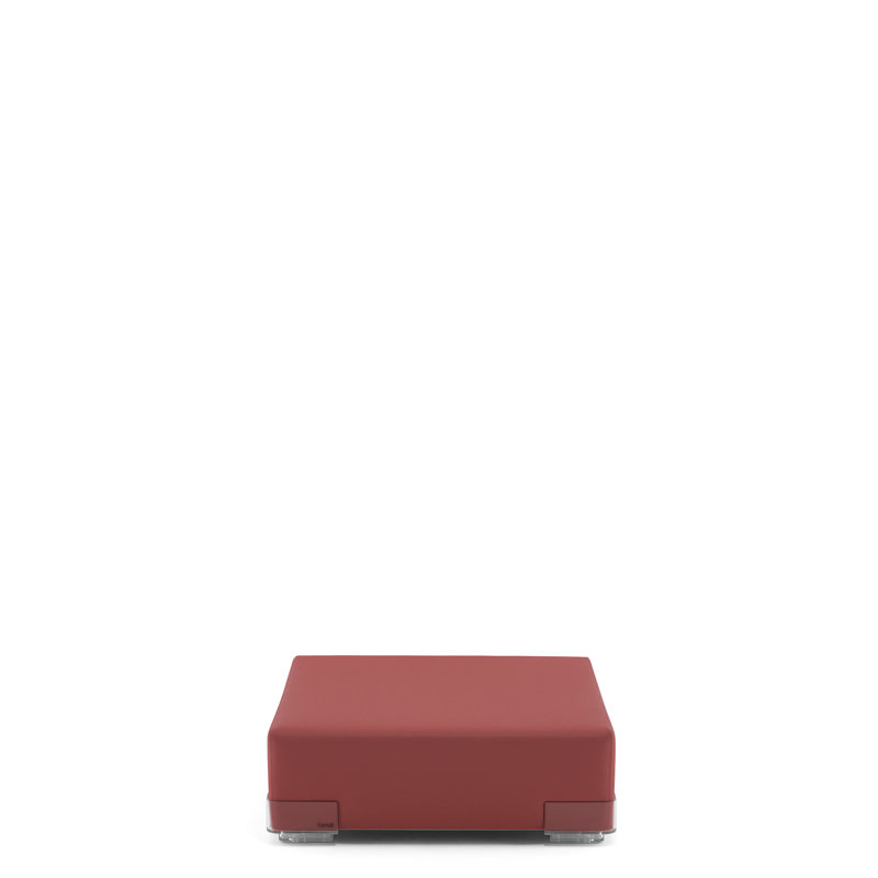 Plastics Tech Upholstered Ottoman, Brick Red