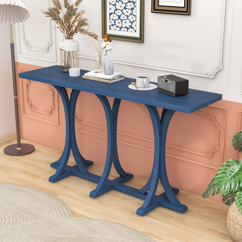 Console en bois avec des pieds courbés, Marine