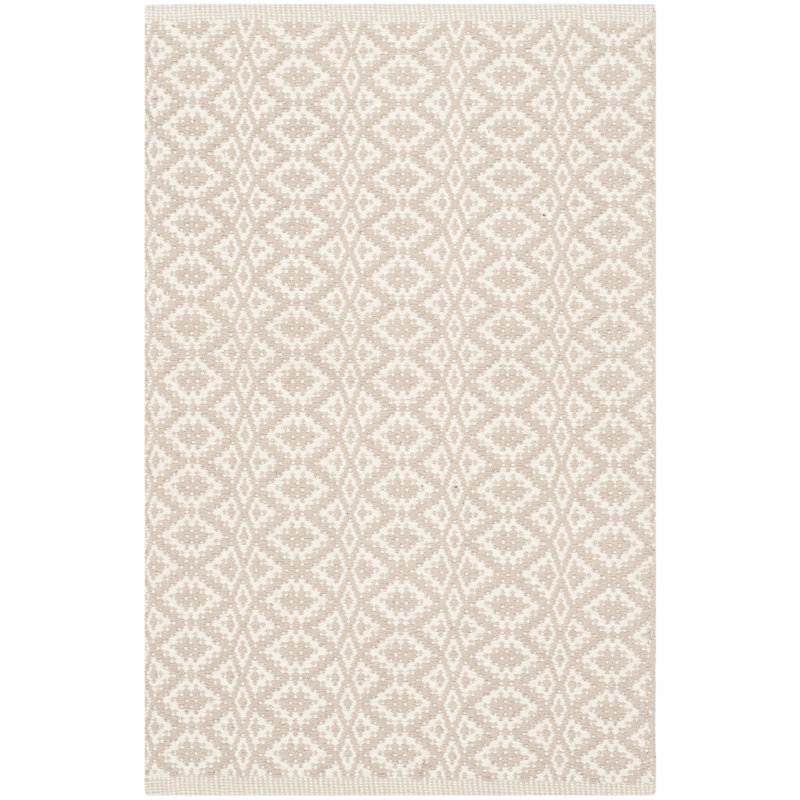 Crispin Geometric Cotton Hand Woven Area Rug, Rectangle 152 x 213cm