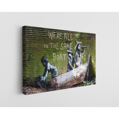 Banksy We're All In The Same Boat Street Art Canvas Print