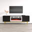 Gerlef 80" Modern TV Stand with Electric Fireplace, High Gloss Finish, Wall-Mounted-520954821