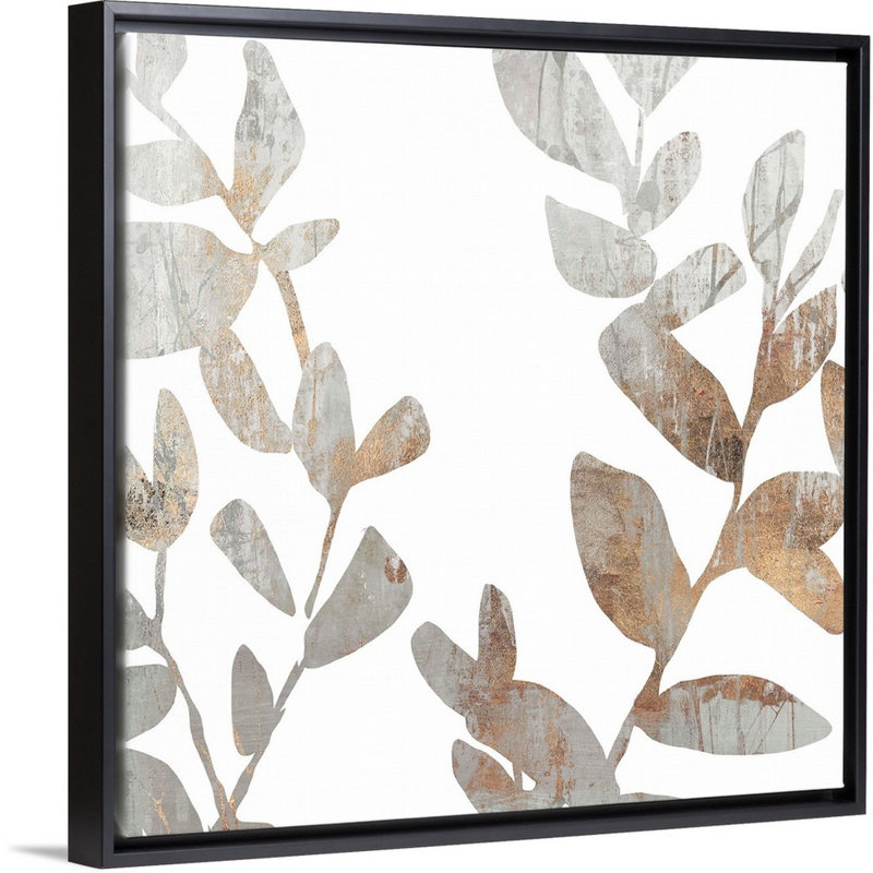 Marbre feuillage I-impression sur toile, Cadre noir, H 38 po x l 38 po x P 1,75 po