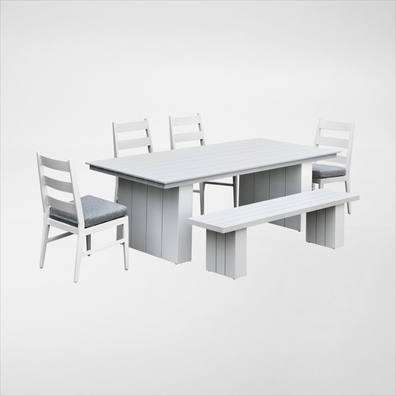 Watze Dining Set, Buff, 6-PC With Bench