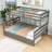 Twin XL Over Queen Bunk Bed with Twin Trundle, Guardrails and Ladder-751722231