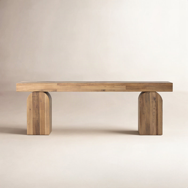 Keane 78'' W Solid Wood Console Table, Natural Elm Veneer