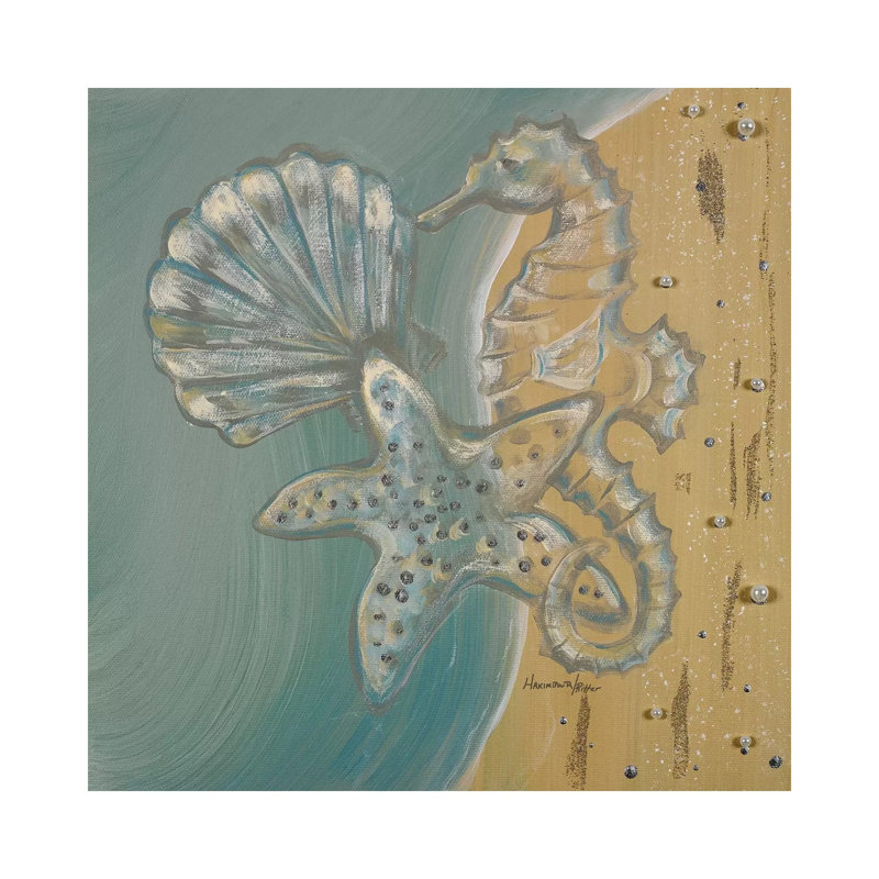 Pearl Beach II by Hakimipour-Ritter - Wrapped Canvas Painting, 30.48 cm H x 30.48 cm W