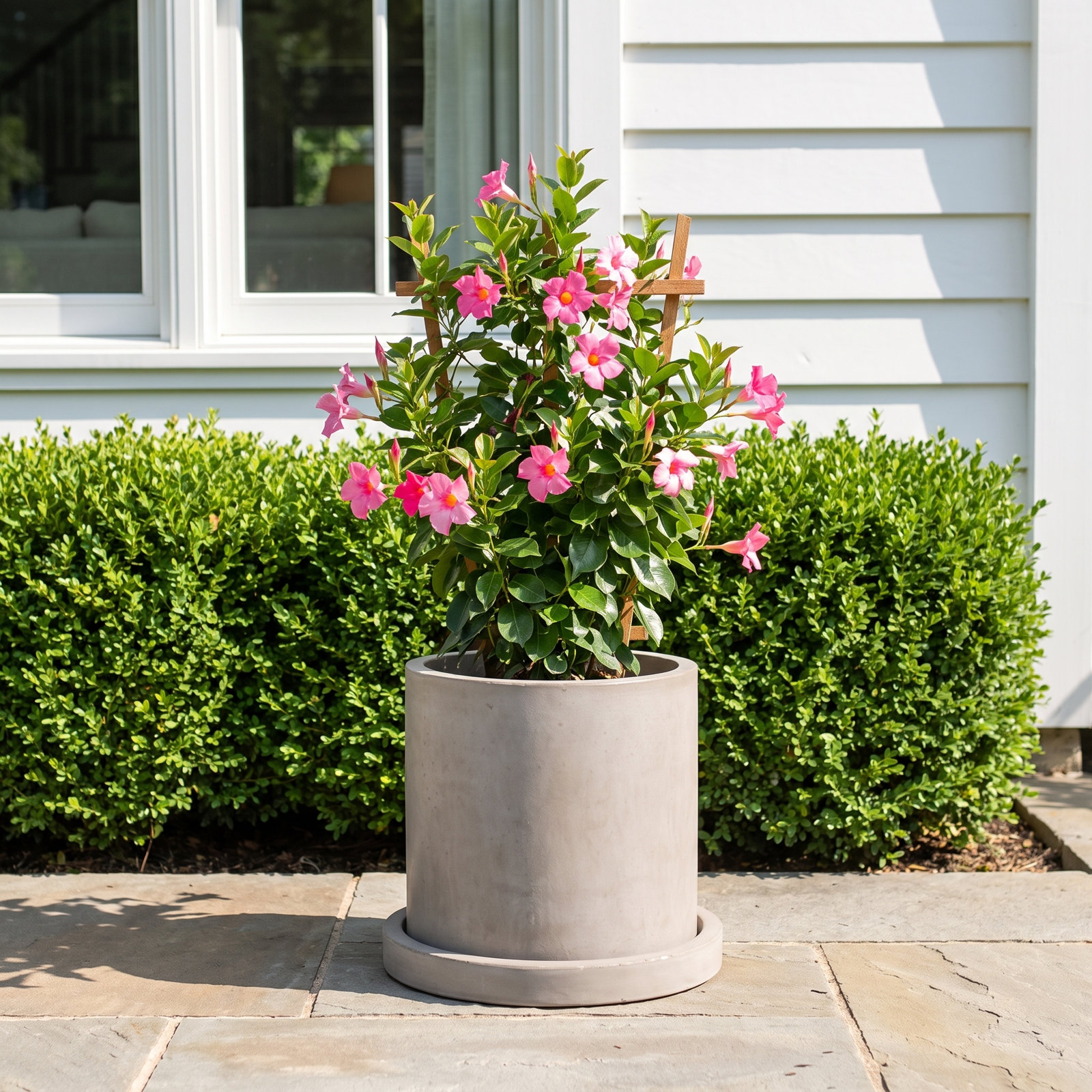 Lemont 18" Concrete Pot Planter, 12.25" H x 14" W x 14" D