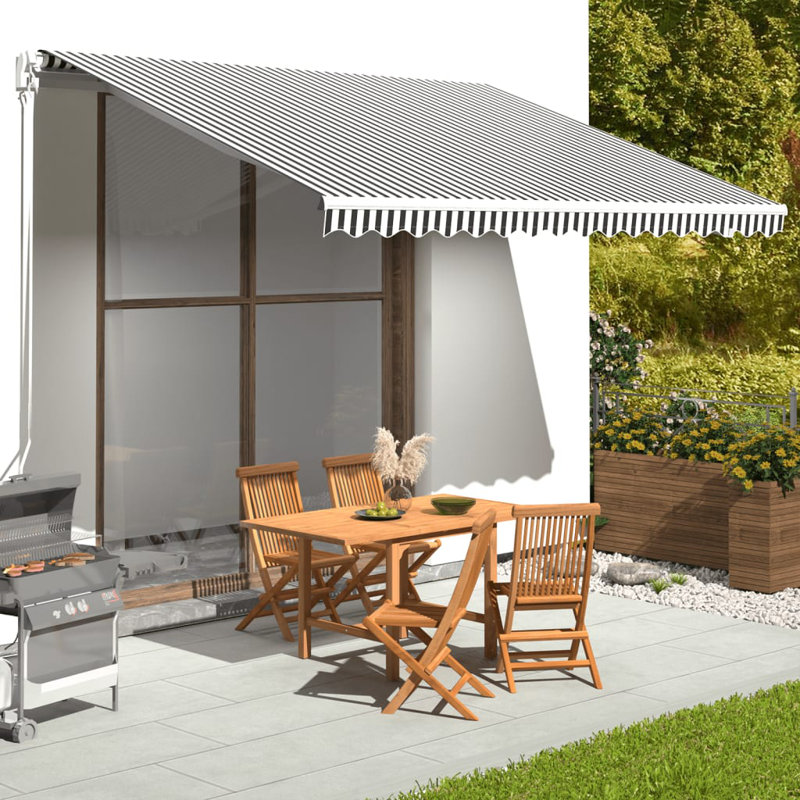 Awning Top Sunshade Canvas , 400cm W x 300cm D, Anthracite/White