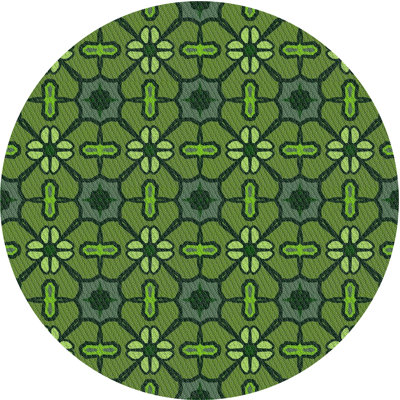 Tapis décoratif vert géométrique