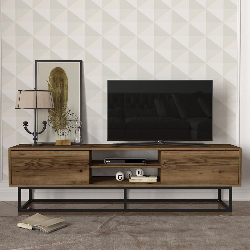 Crédence de rangement l 70,9 po Chanise, Bois brun