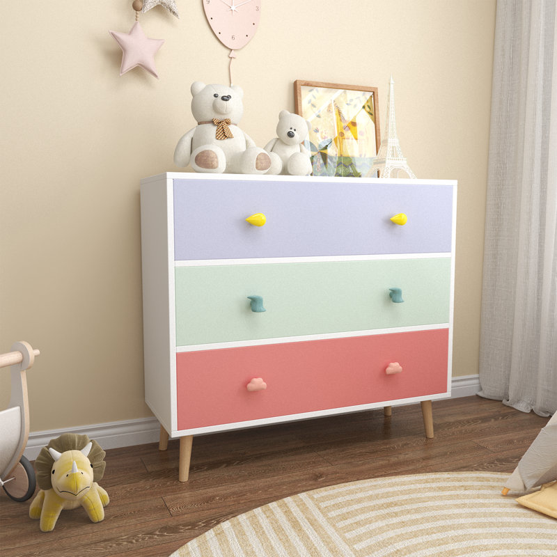 Commode 3 tiroirs, Rose