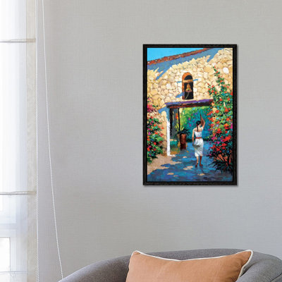 Mexican Girl With Jug by Dmitry Spiros - Wrapped Canvas Painting