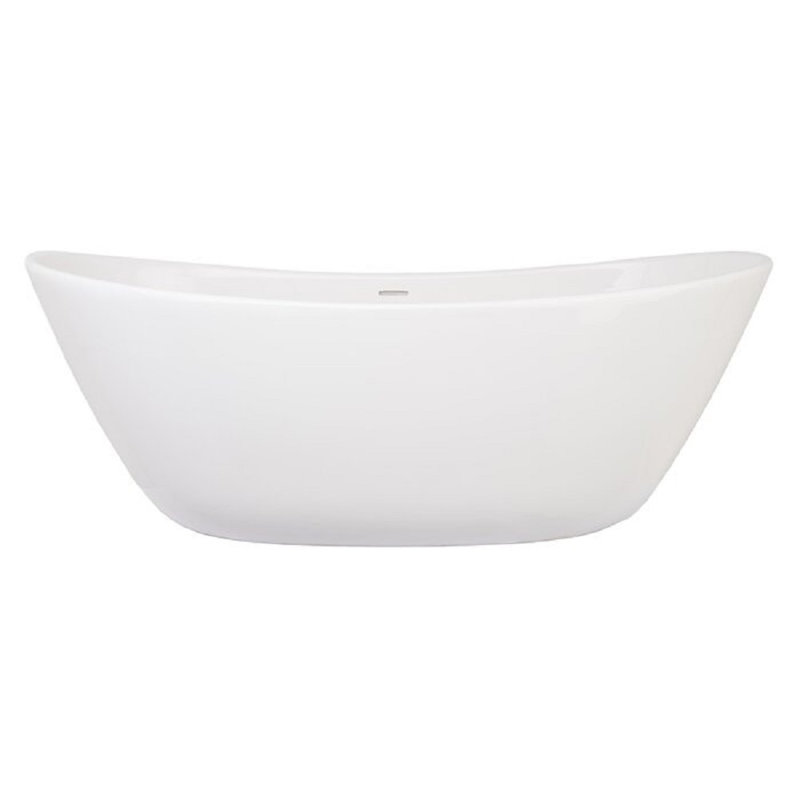 Marquis 58'' x 32.5'' Soaking Solid Surface Bathtub, Matte White, Satin Chrome