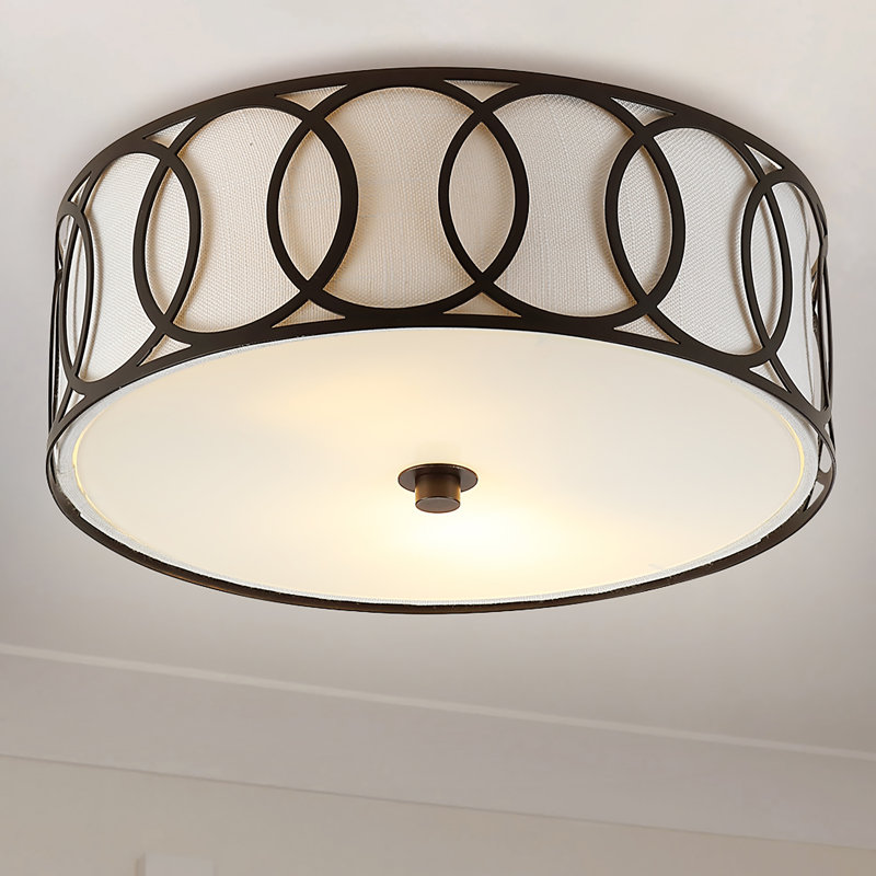 Hershberger Metal LED Flush Mount, Oil Rubbed Bronze, 5" H x 12.25" W x 12.25" D