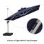 Outdoor 11FT Double Top Square Deluxe Lighted Cantilever Umbrella With Base,Navy-289586793