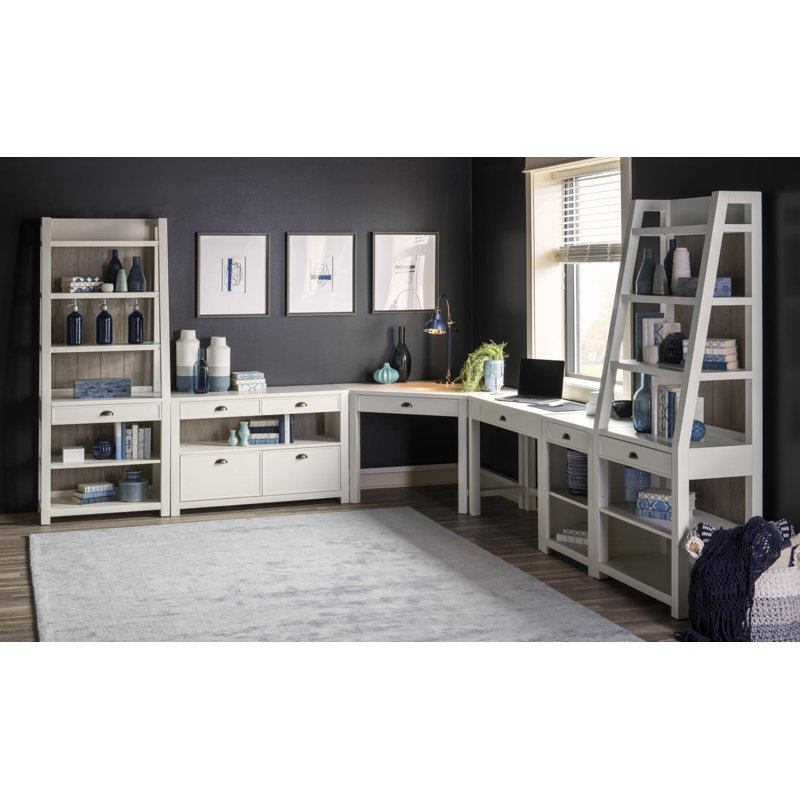 Ivory Poplar Wood Lift-Top Home Office Desk