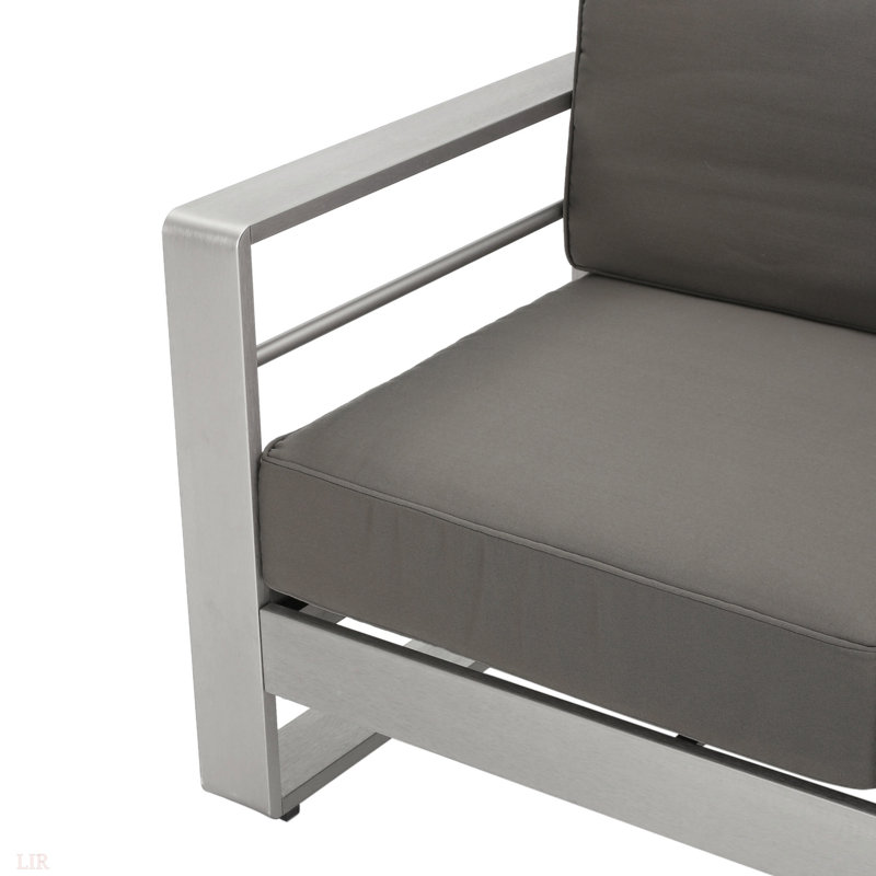 Causeuse Cape Coral KD avec structure en aluminium et coussins résistants à l'eau, parfaite pour la détente en plein air et la durabilité.