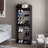 Oak Springs Tall Open Shoe Rack with Metal Rails and Multi-Tier Shelves, Wengue