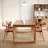 Burlywood Rectangular Solid Wood Dining Table-280977348