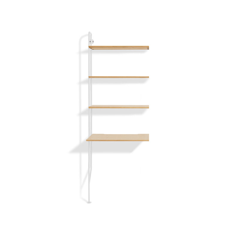 Hitch Ladder Desk, White, White Oak