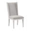 Chaise d'appoint en lin gris clair et blanc vieilli, ensemble de 2