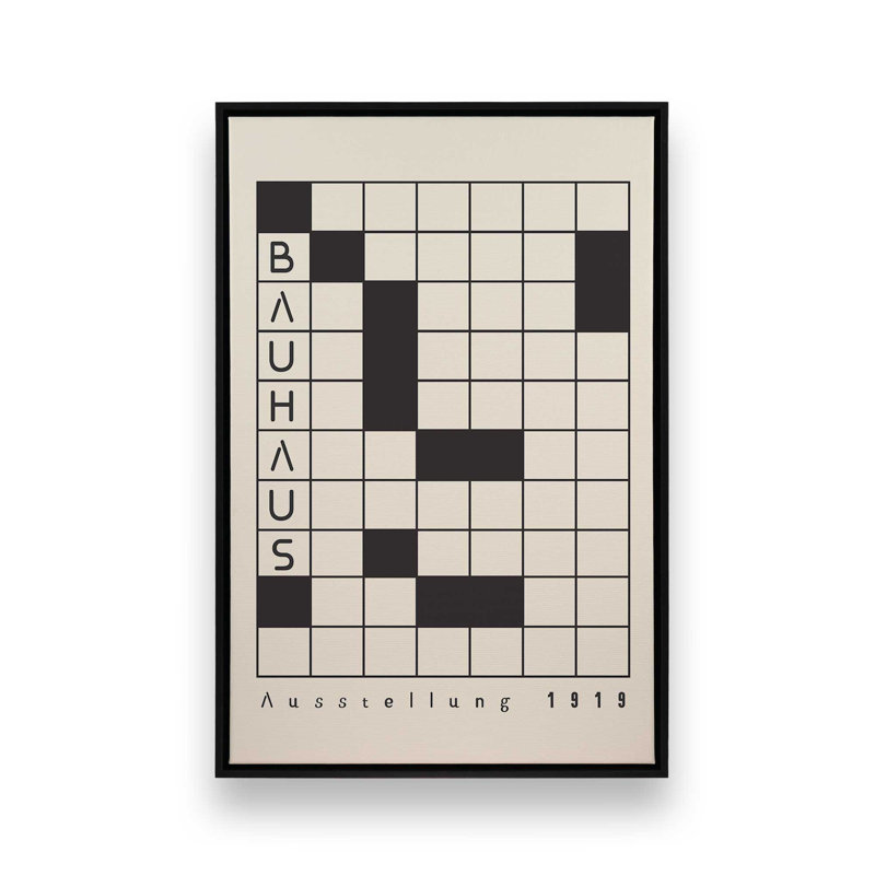 Impression sur toile Bauhaus, Cadre flottant noir satiné, H 18,75 po x l 12,75 po x P 1,75 po