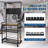 Black 67.7 inch Heavy Duty Metal Fishing Rod Holder Rack for Garage Holds Up to 12 Rods Pegboard Storage Organizer with Wheels Ideal for Fishing Gear and Equipment