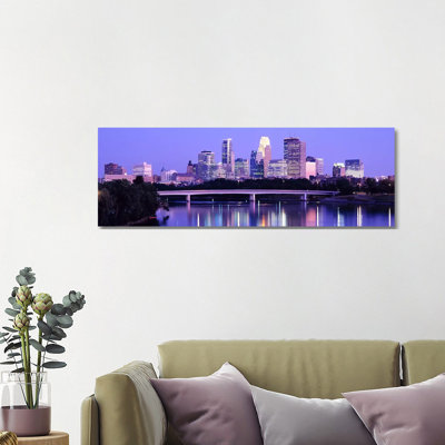 Minneapolis MN 1 Piece Wrapped Canvas Panoramic Wall Art