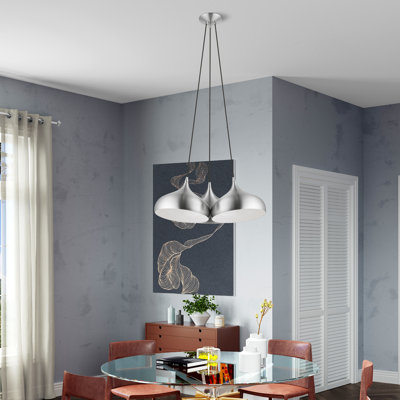 Luminaire suspendu grappe blanc brillant 3 lumières