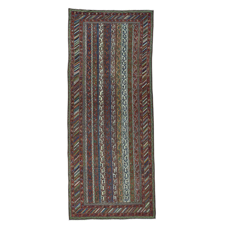 Tapis de zone en laine de chemin de anatolian 6 pi 5 po x 15 pi 6 po one-of-kind à la main noué la Kempton