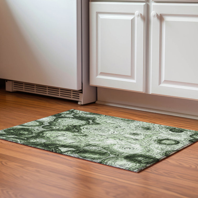 Premium Machine Washable Cerrito AMF579 Green Rug