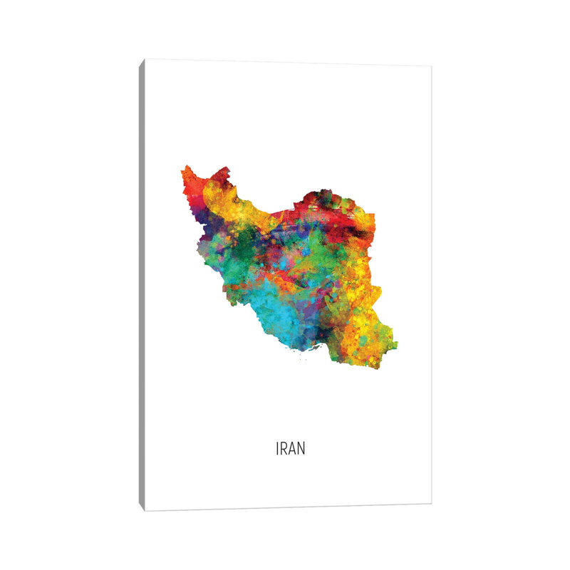 MTO2984-Carte de l'Iran, H 26 po x l 18 po x 1,5 po